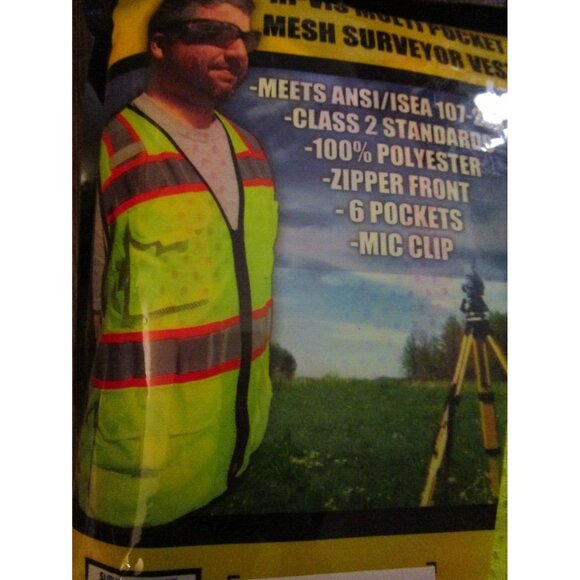 Forester Hi-Vis Class 2 Mesh Safety Vest Multi Pocket Surveyor Vest Mic Clip XL - Picture 6 of 6